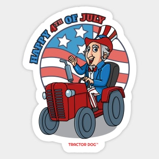 Tractor Critters 4th of July Sticker